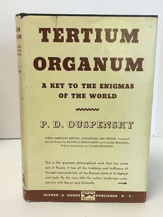 Tertium Organum: A Key To The Enigmas Of The World P.  D.  Ouspensky Hc In Dj 1959