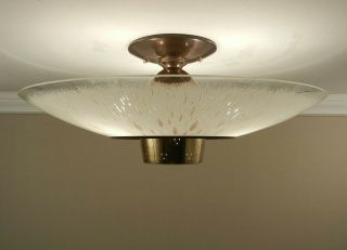 Iconic Vintage 1955 Mid Century Modern Ceiling Light Fixture By Virden Large 21 "