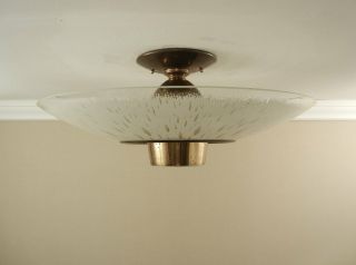ICONIC Vintage 1955 Mid Century Modern Ceiling Light Fixture by Virden LARGE 21 