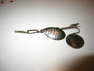 Antique Unknown Maker Spinning Fishing Lure W/molded Blade & Glass Bead