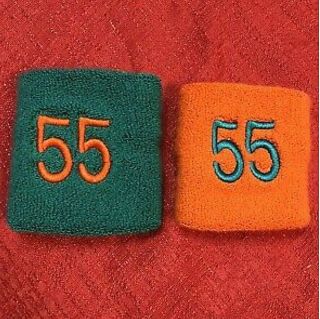 Junior Seau Nfl Miami Dolphins Issued Game Sweatband Wristband Armband Orange