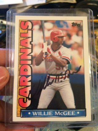 1990 Topps Willie Mcgee - Hand Signed Auto Autograph Vintage Card