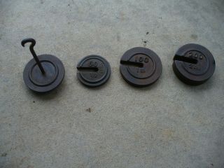 Vintage Fairbanks Platform Scale Weights Antique Tool With Hanger Parts