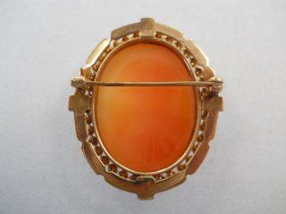 Vintage Jewelry Peach 10k Yellow Gold Cameo Pin / Pendant 2