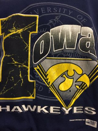 Vintage Iowa Hawkeyes Mascot Crewneck Sweatshirt Black Size L