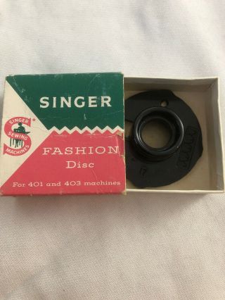 Singer Fashion Disc 17 Curlicue Stitch Vintage Rare Top Hat
