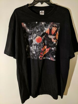 Iverson Philadelphia 76ers Sixers Rare Vintage T Shirt Xl