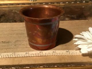 Antique Vintage Solid Copper Small Decorative Cup/tumbler 3 " X2 1/2 "