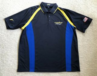 Mens Goodyear Racing Blue Embroidered Polo Shirt - Size Extra Large Xl