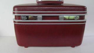 Vintage Burgundy Samsonite Sentry Train Makeup Case Carry On Luggage Suitcase