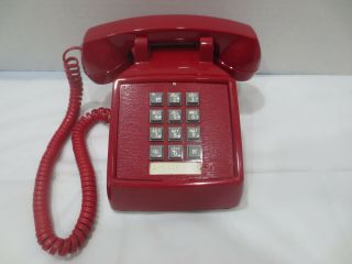 Vintage Red Itt Push Button Telephone Phone And