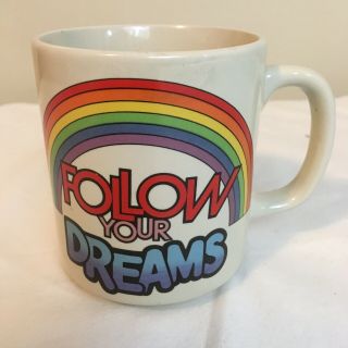 Vintage 1983 C M Paula Coffee Tea Mug Cup Rainbow 