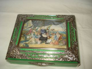 Fine Antique Sterling Silver and Enamel Box with Watercolor,  Austrian C.  1915 3