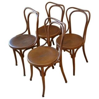 Dining Chairs Bentwood J & J Kohn Bistro,  Austria Early 1900s,  Set Of 4 From 16