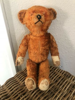 Old Antique Mohair Jointed Teddy Bear Vintage Rare