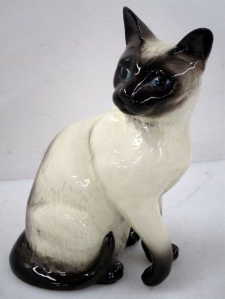 Vintage Beswick England Porcelain Siamese Cat Figure