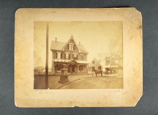 1880s Antique Photograph Victorian House W/ Horse & Buggy Near Millville N.  J.