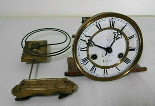 Antique,  Friedrich Mauthe,  F.  M.  S.  Regulator Wall Clock Movement With Coiled Gong