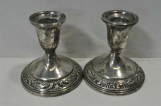 Towle Marked Weighted Sterling Silver.  925 Candle Holders 619g