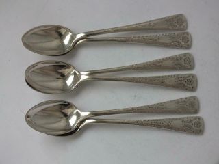 Pretty Set Of 6 Antique Solid Sterling Silver Coffee Spoons 1912/ 11 Cm/ 90 G