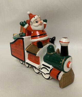 Vintage Holt Howard Santa Express Train Ceramic Christmas Planter 1950 Japan