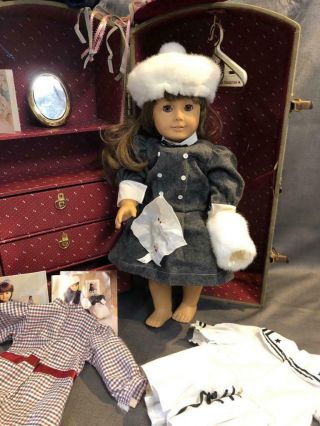 Samantha American Girl Doll Pleasant Company Retired With Steamer Trunk,  Clothes