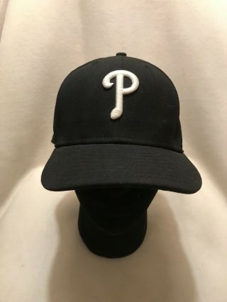 Philadelphia Phillies Black Era 59fifty Fitted Hat Size 7 1/2