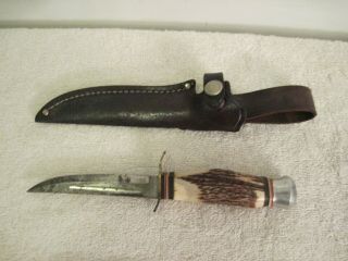 Vintage Solingen German Hunting Knife Stag/antler Handle
