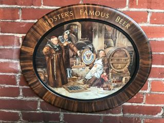 Antique Pre Pro Hosters Beer Brewing Co Columbus Oh Tin Advertising Sign Frame