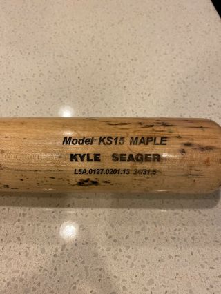 Kyle Seager Game Cracked Maple Chandler Bat.  Seattle Mariners
