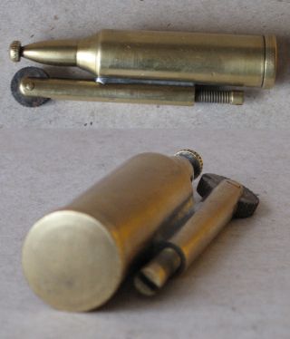 Vintage Old Brass Petrol Cigarette Lighter / Functional