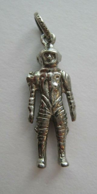 Vintage Sterling Space Man Astronaut Silver Bracelet Charm
