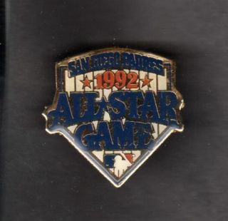 1992 All Star Game Pin Back Button Padres Orange Ltr