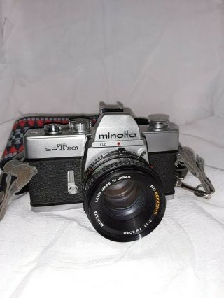 Minolta Sr T 201 35mm Camera - Vintage - Case/strap/manuals