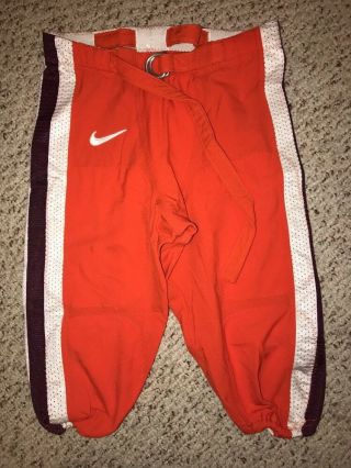 2014 Nike Virginia Tech Hokies 14 Trey Edmunds Orange Game Worn Football Pants