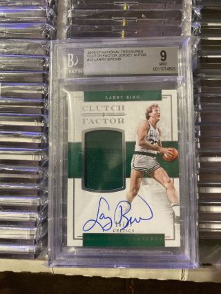 2016 National Treasures Clutch Factor Bgs 9 Larry Bird Auto Patch /49 Game