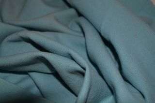 Dreamy Soft Antique / Vintage Turquoise Blue Thin Wool Fabric Lovely Drape Dolls