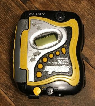 Vintage Sony Walkman Sports Wm - Fs420 Fm/am Cassette Player Mega Bass - Ships Fast
