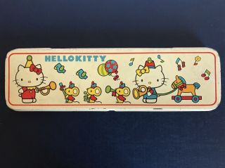 Vintage Hello Kitty Metal Pencils Case 1976 Sanrio Pencil Tin Box School Gift