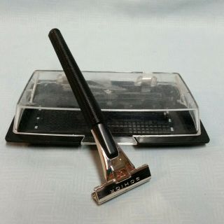Vintage Schick Injector Safety Razor With Case (m - 26) Black