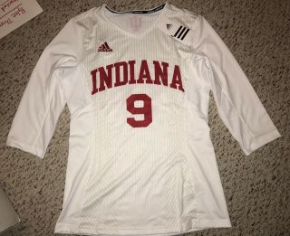 2015 Adidas Indiana Hoosiers 9 Team Issued 3/4 Game Worn Volleyball Jersey M