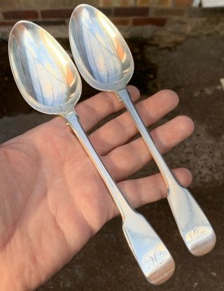A Very Good Heavy Antique Solid Silver Table Spoons,  London 1808.