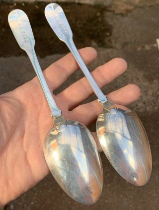 A VERY GOOD HEAVY ANTIQUE SOLID SILVER TABLE SPOONS,  LONDON 1808. 3