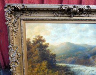 Antique 19th C.  Oil on Canvas Landscape Painting Signed T.  B.  Griffin 3