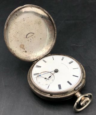 1869 Waltham 18s 15j Antique Pocket Watch Coin Silver Wwco/1857 348557 Key Wind