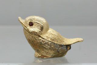 Vintage Gold Plate Bird Form Trinket Box Stamped