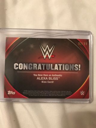Alexa Bliss WWE Topps 2016 Divas Revolution Kiss Card 2
