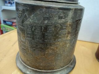 Blue Boar Tobacco can with Silver Plate Metal Cover 1910 2