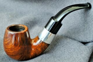 Lovely Early " Civic " 2/3 Bent Billiard With 1930s Silver Shank Mount