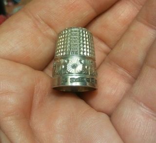Antique English Sterling Silver Thimble By Marion & Co.  Hallmarked 1900 Chester